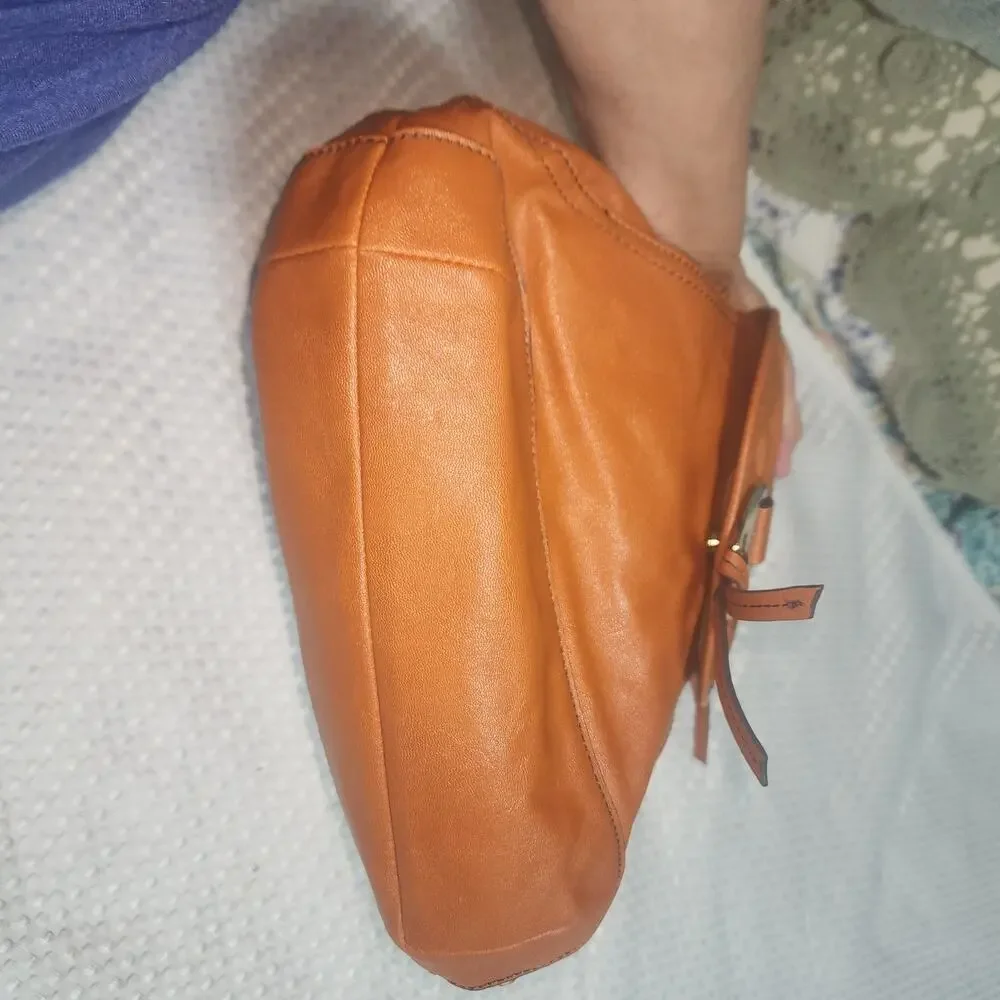 RELIC EUC ORANGE FX LEATHER SATCHEL BAG